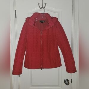 St John Synthetic Red Coat with Detachable Hood